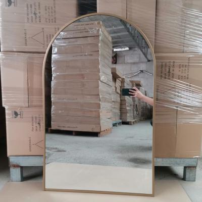 China Traditional High Quality Arched Wall Mirror With Black Metal Frame Customized Sizes for sale