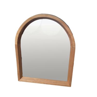 China Wholesale North America Style Modern Factory Wooden Frame Arch Shape Mirror Mini Frame Arch Mirror Type for sale