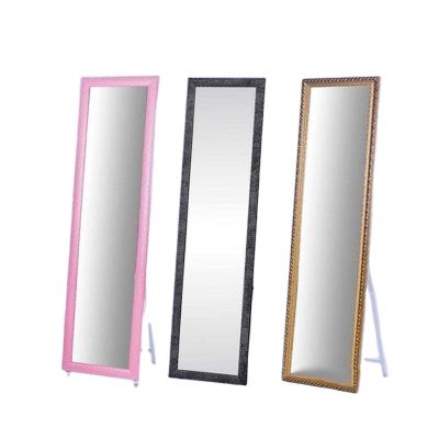 China Wholesale North America Modern Style 30x120cm Pink Color Rectangle PS Framed Door Mirror PS Framed Integral Mirror Welcome Customized Size for sale