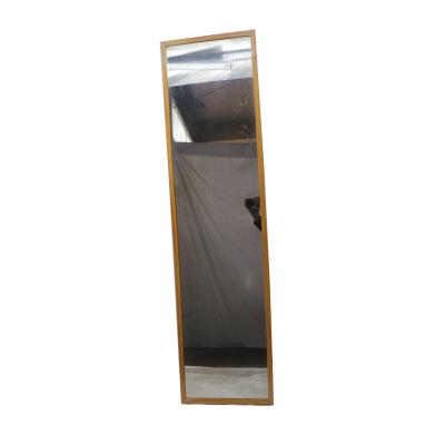 China North America Style Modern Factory Floor Standing Mirror 40x160cm Wooden Classic Yellow Dressing Mirror for sale