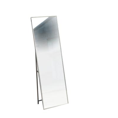 China North America Style Modern Wholesale Simple White Border Rectangle Metal Framed Floor Standing Full Length Mirror With Metal Rack 50x170 Welcome Customized for sale