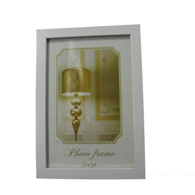 China Wholesale Eco-friendly Durable Pure White MDF Picture Frame A4 Photo Frame In 15x20 30x40 40x60 50x70cm Or Customized for sale