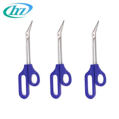 China Right Handed Scissors Wholesale Stainless Steel Nail Scissors Foot Skin Scissors Bandage Gauze Scissors With Plastic Handle for sale