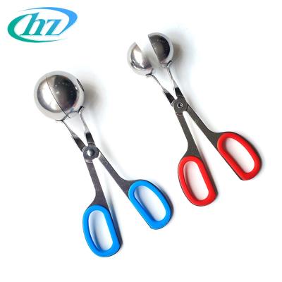 China Viable Factory Direct Commercial Stainless Steel Meat Baller Tongs Meatball Clip With Anti-Slip Handle for sale