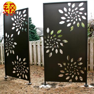 China Europe Outdoor Garden Screens Room Dividers Laser Cut Metal Screens Flower Wall Decor Art for sale