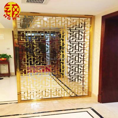 China Stainless Steel Ceiling Mount Floor Screen Room Dividers Design Decorative Partition Wall for sale