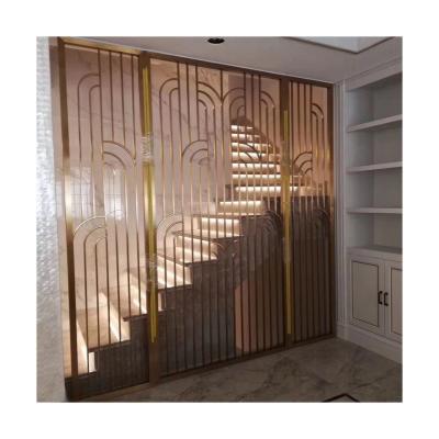 China Europe Stainless Steel Hotel Restaurant Partition Wall Wire Drawing Dubai Movable Screens Room Dividers for sale