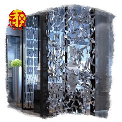 China PVD Plating / Powder Coated Laser Cutting Custom Modern Decorative Color Partition Metal Walls Panel Stainless Steel Screen for sale