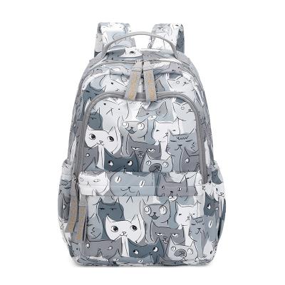 China 2021 Fashion Trend Cute Cat Print Backpack Female Other High School Student School Bag And School Backpack Mochila for sale