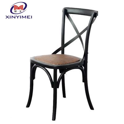 China Durable Cross Back Dining Iron Chair for sale