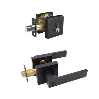 China Suitable for entry factory OEM security matte black main entry door deadbolt plus handle combination lock for sale