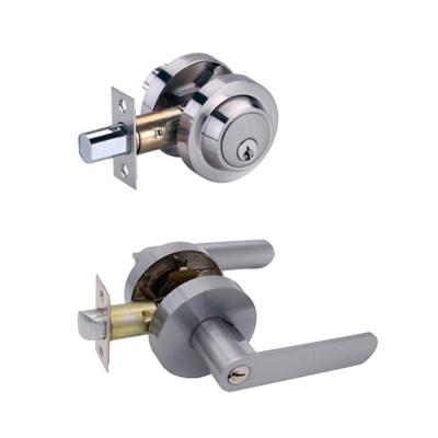 China Suitable for Entry Security Zinc Alloy Door Deadbolt Plus Tubular Lever Combination Hotel Lock for sale