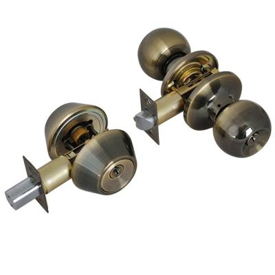 China Suitable for entry factory OEM cylinder lock with high quality components brass door knobs lock and tubular steel handset for sale