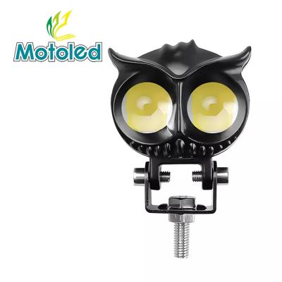 China For replace/repair Motoled Dual Color LED Motorcycle Headlight Owl Design Headlamp Auxiliary Spotlights Motorbike Scooter Fog Lamp Running Lights for sale