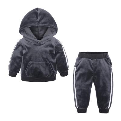 China Good Quality Casual New Children's Clothing Ruffle Hoodie Pants Matching Outfits Girls Winter Clothing Set for sale