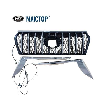 China New Design Chromed Grill MAICTOP Car A Front Grill Led Light For landcruiser prado 2018 fj150 grj150 fzj150 led grill for sale