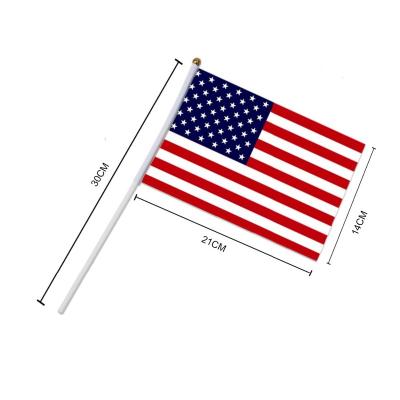 China 14*21cm non-woven american flag waving independence flag pole working for american flag for sale