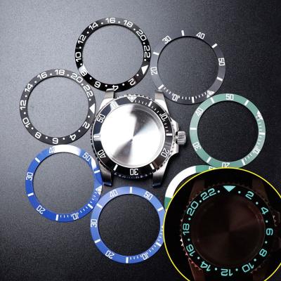 China Stainless Steel 40mm Sapphire Glass Watch Case For Seik Modified Ceramic Bezel Ring Luminous Watch Insert Steel Movement Case Nh36a Nh35 8215 for sale