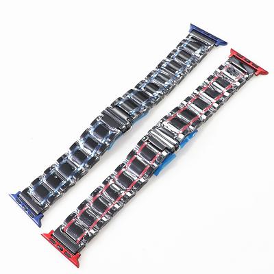 China Ceramic Red Black Blue Black Ceramic Watch Strap For Applewatch Iwatch1234 5 6 Se Replacement Wrist Strap Band Accessories 42mm 44mm for sale