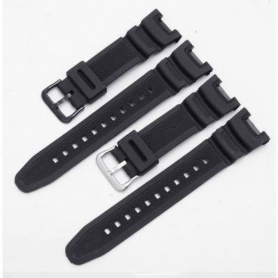 China Non-specific suitable for Casi SGW-100 watch with silicone strap PU with black silver buckle for sale