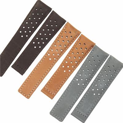 China Leather Suitable For Calera Watch Strap 22mm24mm Matte Cowhide Strap Watch Band Belt Leather Strap Perforated for sale