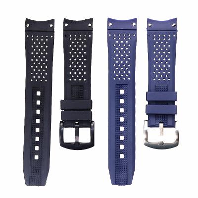 China Rubber Wrist Strap Suits Fit For Pilot Series Watch Strap Black Rubber Waterproof 22mm Blue Silicone Strap Strap for sale