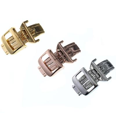 China Stainless Steel Fit For Original Leather Strap Strap Folding Steel Double Pull 16mm18mm Stainless Steel Buckle Watch Clasp Accessories for sale