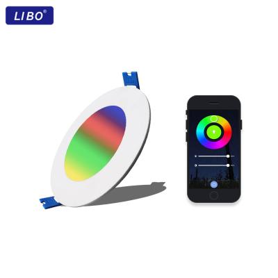 China Modern LIBO SMD dimmable led downlight 9W 12W CE samrt ultra-thin low light App control RGB dimmable downlight for sale