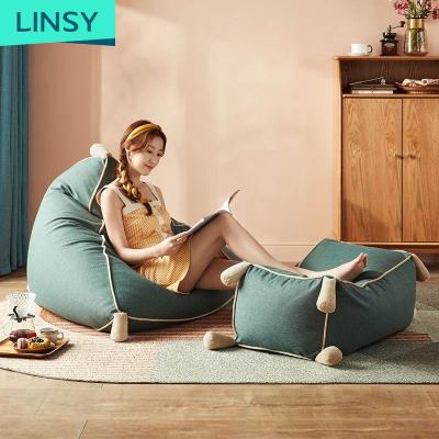 China Linsy's Luxury Comfort Sofa Giant Bean Bag Ls 050Xy4 Bean Bag Foam Bean Bag Custom Indoor Modular Plush Kids Coffee Bean Bag for sale