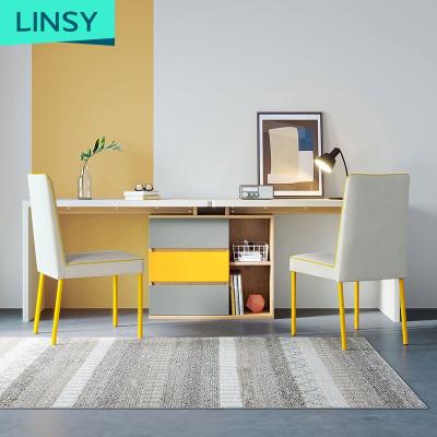 China Linsy Expandable Height Adjustable Single Computer Desk with Chair Storage Box Organizer Desk For Home Kids Office Kids Desk and Set DJ1V-C for sale