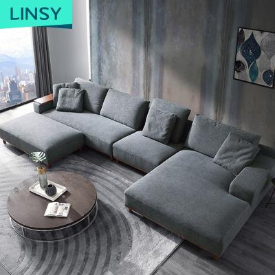 China Modular Nordic Modern Style Living Room Combination Fabric Sofa Solid Wood Furniture for sale