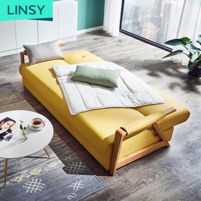 China Linsy Luxury Folding Sofa Bed Romantic White RAU1K(Size) Wooden View Convertible Classic Leather Furniture Adjustable Sofa Couch Set Living Room for sale