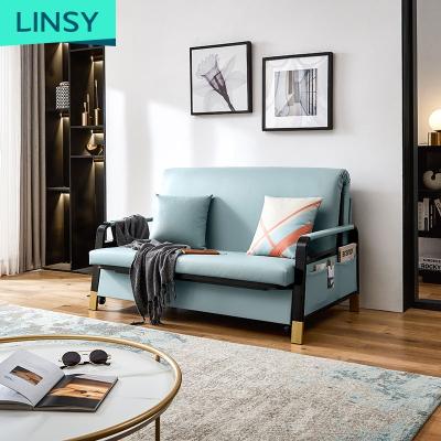 China Linsy Popular Design Adjustable Wooden Hotels Dual Function Gray Storage Multifunctional Sofa Bed LS182SF3 (Other) Adjustable Folding Foam for sale