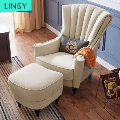 China Linsy Reclining Set Of Living Room Chairs Simple Functional Furniture Sofa Chair Cushion Cover Fabric Chair With Ottoman RAF1Q for sale