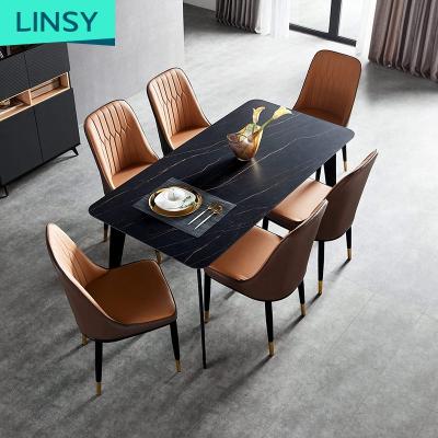 China Artistic hot sale new design tempered glass furniture modern square dining chairs and table for sale