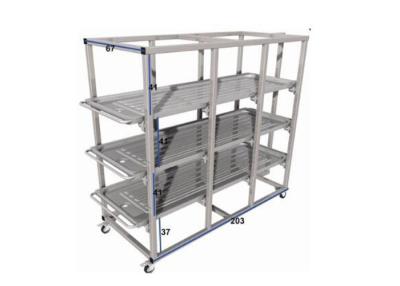 China Mobile 304 Stainless Steel Mortuary Storage Racks Funeral Stretcher For Morgue Room for sale