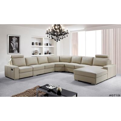 China Hotel Living Room Sectional Sofa Full Aniline Leather Sofa Set for sale