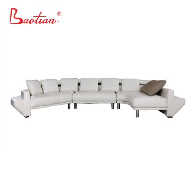 China Home Design Style Italian Furniture Round Leather Sectional Sofa for sale