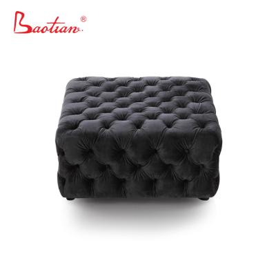 China Soft Modern Bedroom Furniture Footstool Chesterfield Relaxing Stool for sale