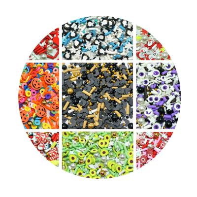 China Europe Mixed Christmas Halloween Polymer Clay Sprinkles Hot For DIY Crafts Cute Tiny Plastic Klei Mud Filling Material Props for sale