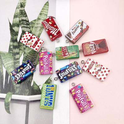 China TRENDY Mini Chocolate Candy Box Resin Charms for DIY Earrings Necklace Bracelet Jewelry Making Pendant Accessories for sale