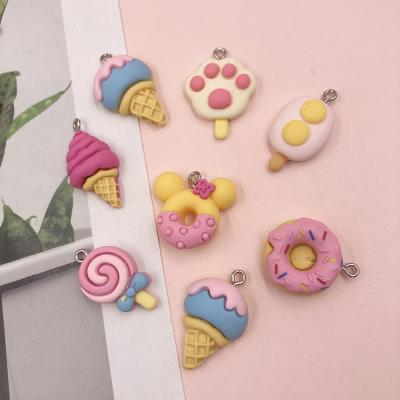 China TRENDY Mini Ice Cream Donut Resin Charms For Jewelry Making DIY Bracelet Necklace Earring Accessories Pendants Finding for sale