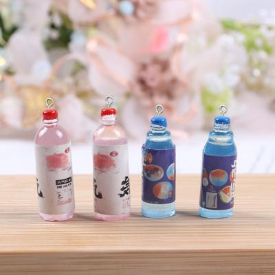 China Cute Resin Drink Bottle Charms For Bracelets Necklace Earring Jewelry Making DIY Craft Pendants Handmade Dollhouse Accessories for sale