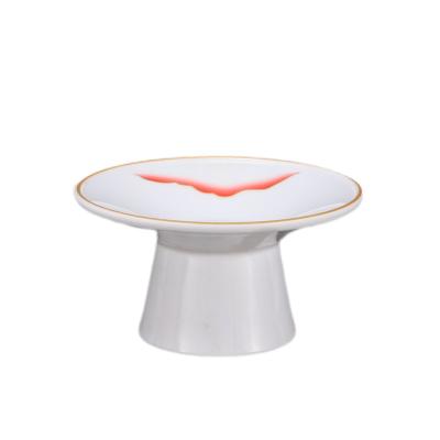 China Stocked Wholesale dinnerware sets unique plates high heel dessert dish melamine  Irregular  plates for hotel for sale