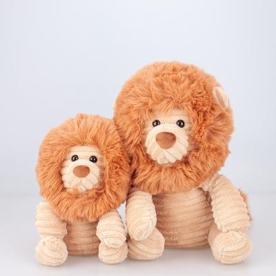 China High Quality Brown White Lion Stuffed Cartoon Animals Baby Ledi Hair Eco-friendly Material 34cm Long Soothe Toy Doll Toy for sale