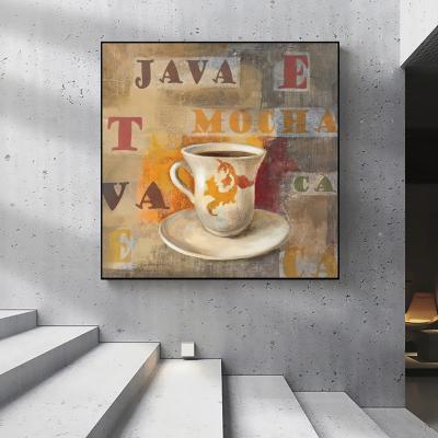 China PVC Coffee Design Cup Nordic Abstract Canvas Or Wall Art Pictures And Posters for sale