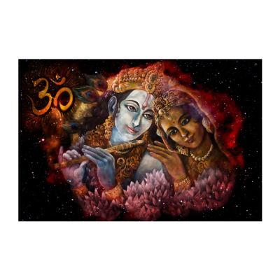 China Modern Indian Poster Prints Couple Krishna and Radha Art Canvas Painting for sale