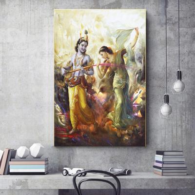 China India Canvas Art Prints Painting For Home Decor holi love krishna radha Decorations.Gifts for sale