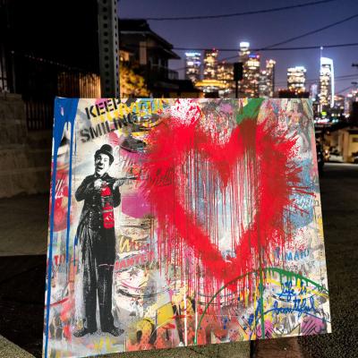 China Modern Pop Art The King of Street Art Paintings Graffiti Canvas Comedy Chaplin Posters and Prints for sale