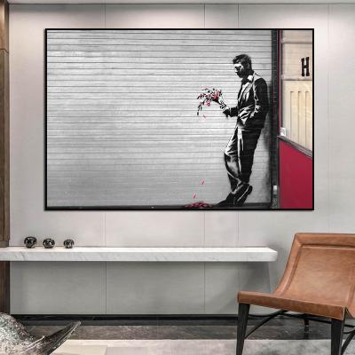 China Modern Living Room Graffiti Street Poster Banksy Home Decorative Wall Art Picture Canvas Painting And Prints Cuadros No Frame for sale